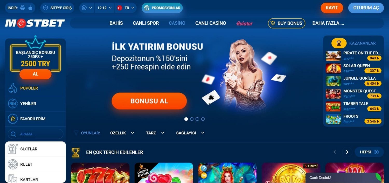 Оценка основного мобильного сайта Mostbet